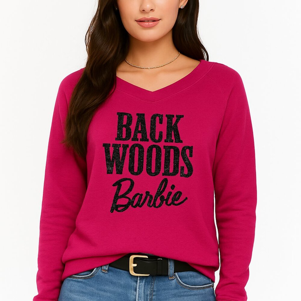 Backwoods Barbie Long Sleeve SweatShirt Barbiecore Hot Pink Sweatshirt